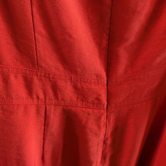 Veronika Maine Wrap Tie Front Red Orange Dress Size 14 Spring Summer Office - Picture 4 of 11